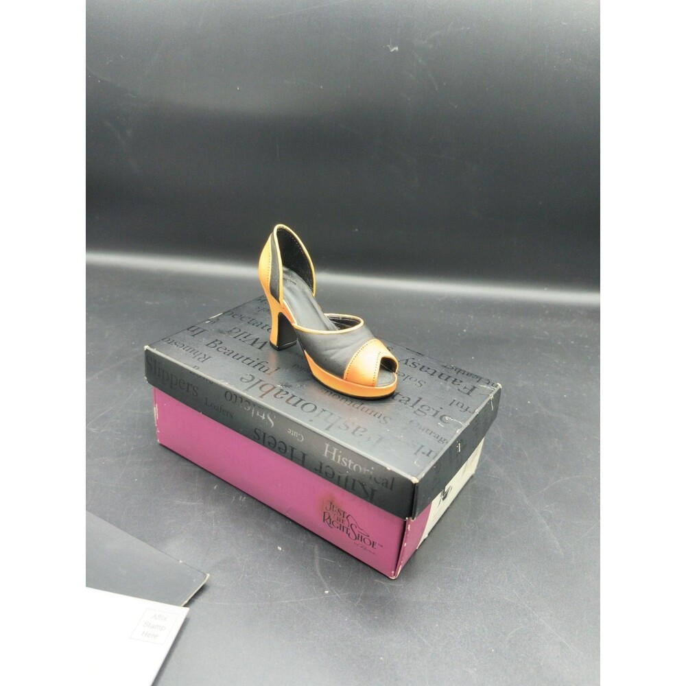 Just The Right Shoe "Retroactive"  by Raine #25146 Orange Heel Black Porcelain